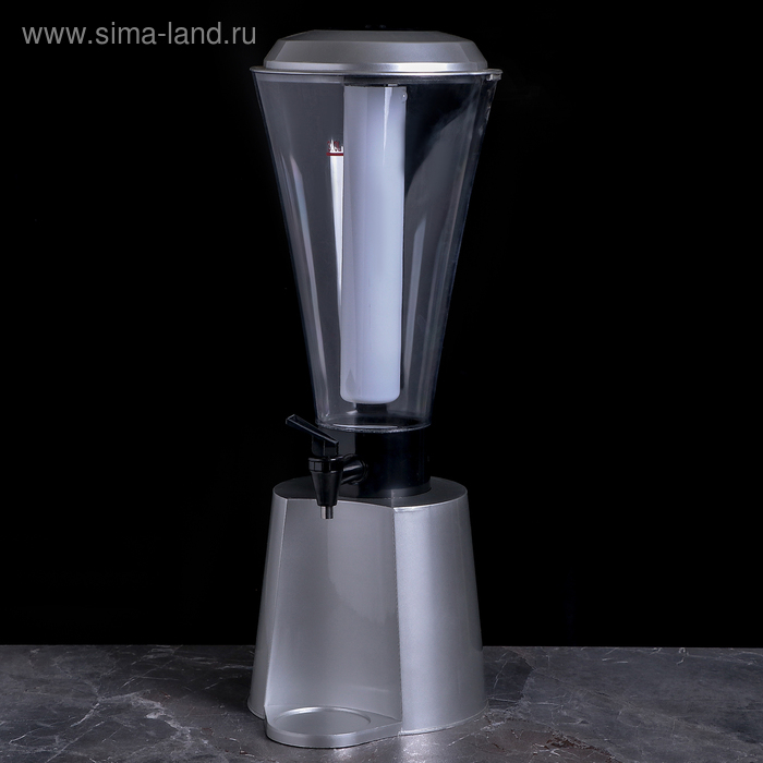 Башня пивная «Металлик», 3 л, колба с подсветкой, 2 батарейки, цвет серебристый Башня пивная «Металлик», 3 л, колба с подсветкой, 2 батарейки, цвет серебристый
