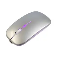 Мышь MB-2.4 беспроводная, оптическая, подсветка, 800-1600 dpi, USB, Bluetooth, серебристая