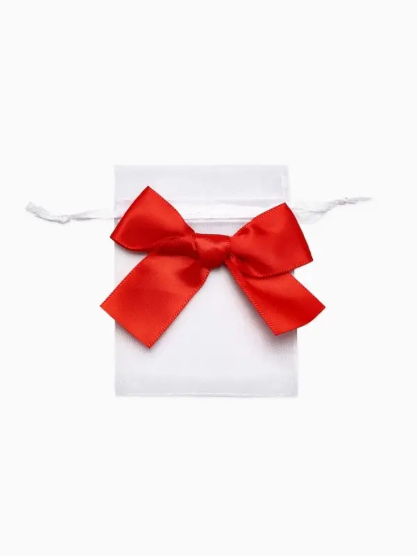 Мешочек подарочный «Бант органза», 7×9 см, бело-красный