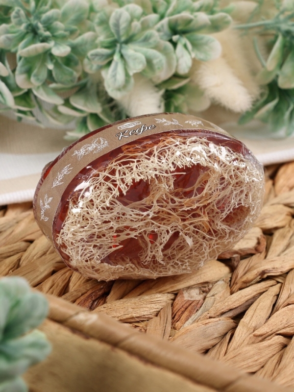 Мыло массажное с люффой "Кофе" 100 г "Добропаровъ" коричневый