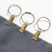 Кольцо для карниза, с зажимом, d=30/33 мм, 20 шт., цвет бронзовый
