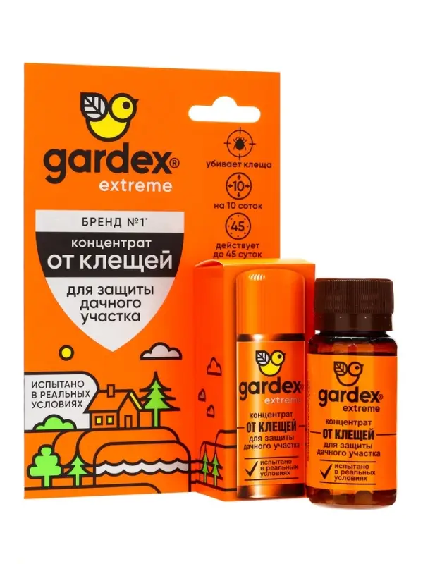 Концентрат для защиты дачного участка от клещей Gardex Extreme, флакон, 50 мл