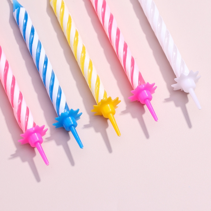 Свечи в торт Свечи в торт "Спираль", 6.5х0.5см, 12 шт