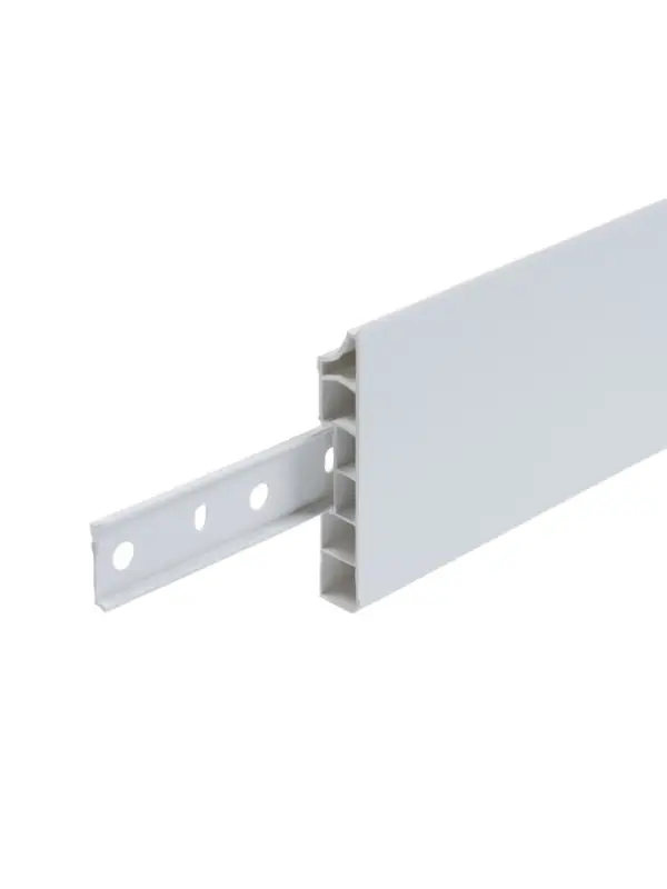 Плинтус напольный прямоугольный &laquo;Идеал. Дюра&raquo;, 2200&times;80 мм, цвет 001 белый