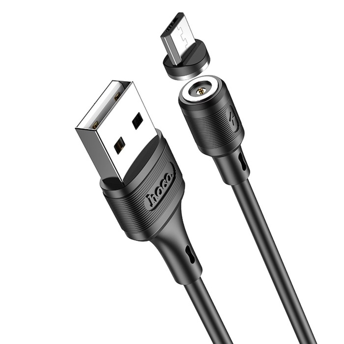 Кабель Hoco X52, microUSB - USB, магнитный разъем, только зарядка, 2.4 А, 1 м, чёрный Кабель Hoco X52, microUSB - USB, магнитный разъем, только зарядка, 2.4 А, 1 м, чёрный