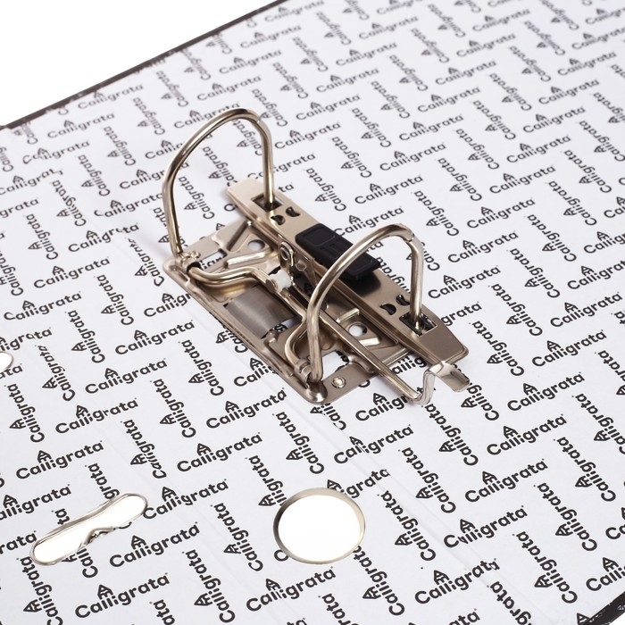 Папка-регистратор 50 мм, А4, Calligrata, эконом мрамор, нижний металлический кант, черная Папка-регистратор 50 мм, А4, Calligrata, эконом мрамор, нижний металлический кант, черная