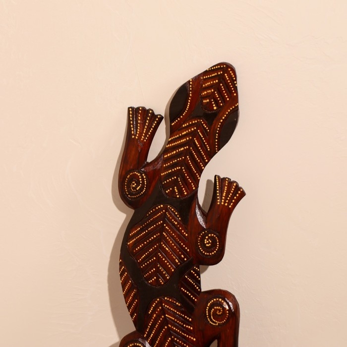 Панно дерево  Панно дерево "Геккон" 50х13х1 см