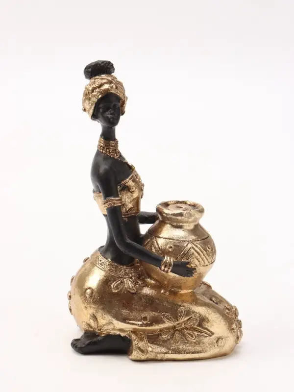 Фигура декоративная &laquo;Африканка в золотом наряде&raquo;, 9&times;6&times;15 см