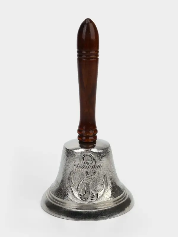 Колокольчик &laquo;Якорь&raquo;, 12&times;12&times;24 см, алюминий, с деревянной ручкой