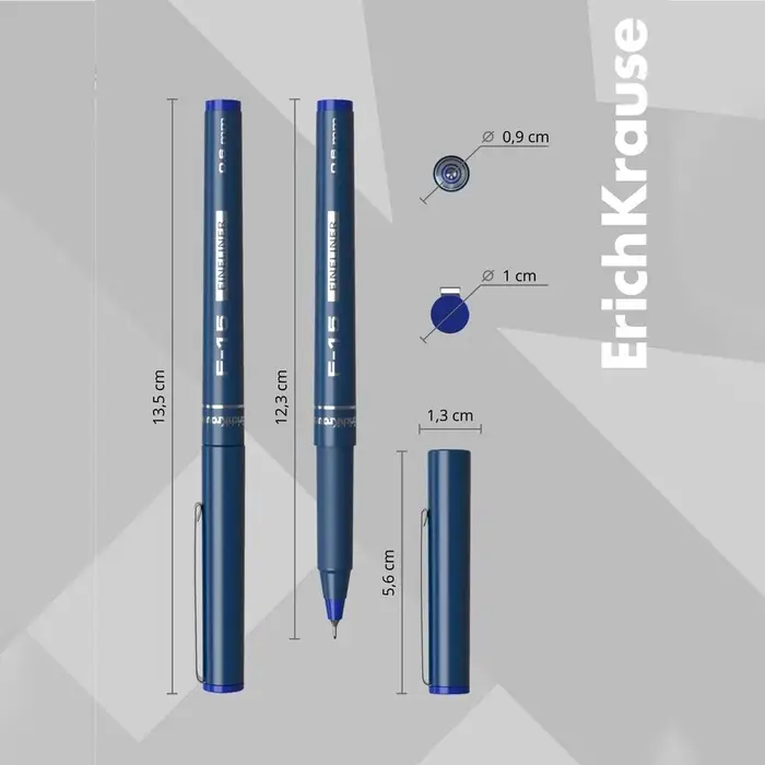 Ручка капиллярная ErichKrause F-15, синий стержень, узел 0.6 мм