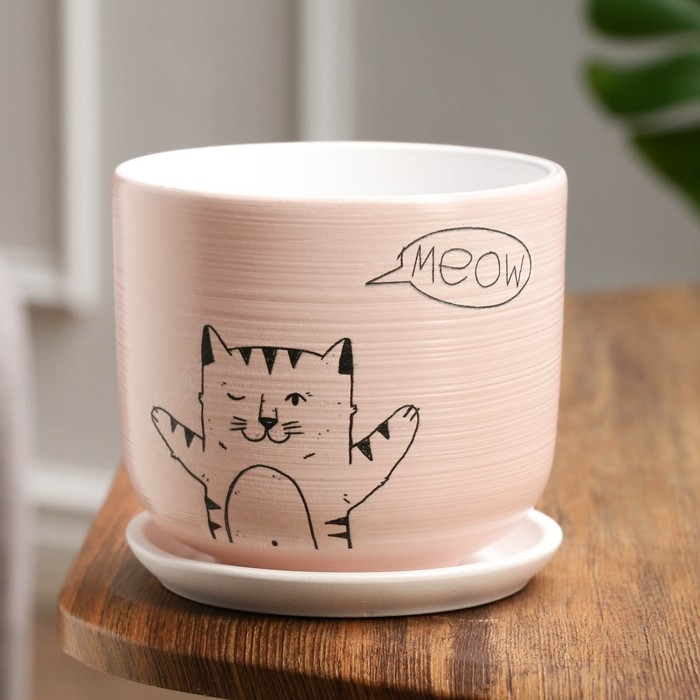 Горшок цветочный Горшок цветочный "Мяун" 0,8 л