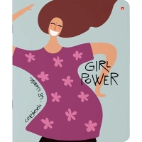 Тетрадь общая А5 ,48л, клетка,скрепка, ДЕВУШКА-УЛЫБКА, 5шт в уп,7-48-1067/5