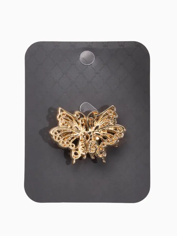 Зажим для кардигана Зажим для кардигана "Ажур" бабоччка, цвет золото
