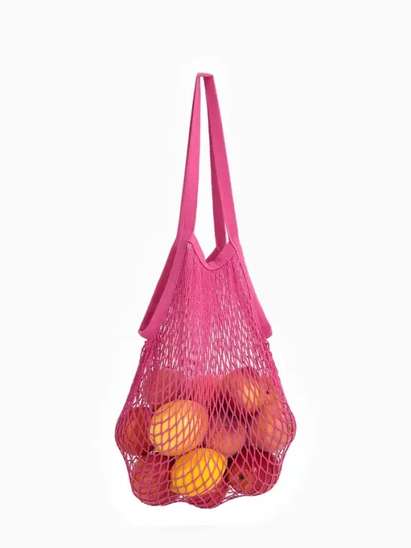 Сумка-авоська хозяйственная, клетка 1.5 см, розовая