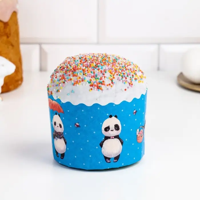 Форма бумажная для кекса, маффинов и кулича Форма бумажная для кекса, маффинов и кулича "Зверята" 110х85мм (фасовка 20 шт)