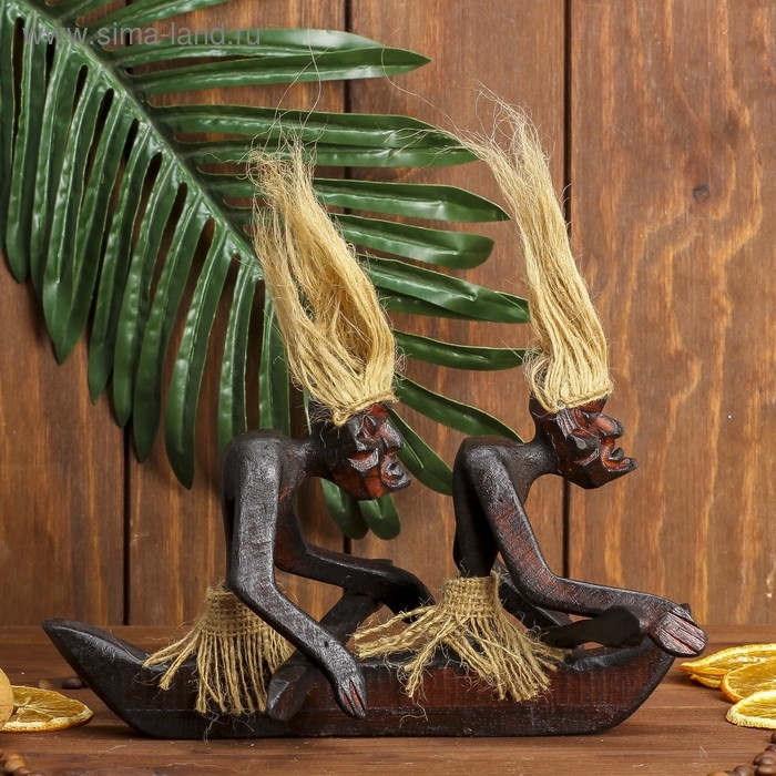 Сувенир дерево  Сувенир дерево "Аборигены на байдарке" 27 см