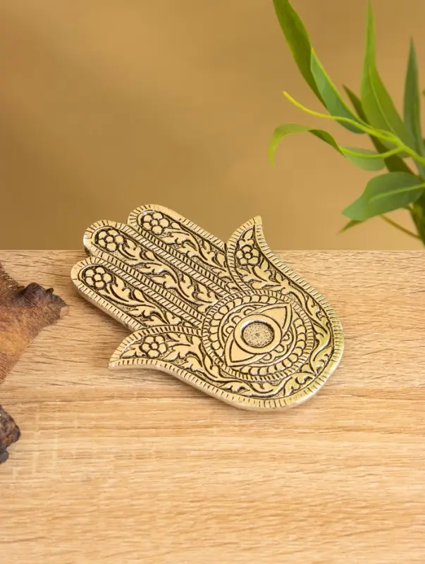 Подставка под благовония  Подставка под благовония " Рука Фатимы" алюминий 13х10 см