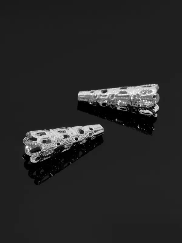 Шапочки для бусин (набор 10 шт.), СМ-103-1, 22&times;9 мм, цвет серебро