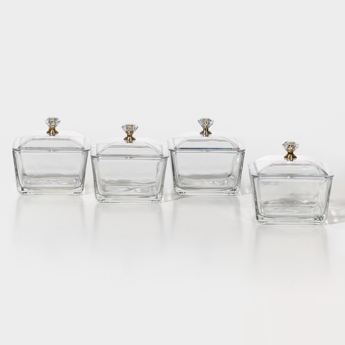 Менажница стеклянная на подставке «Голд», 19,5×19,5 см Менажница стеклянная на подставке «Голд», 19,5×19,5 см