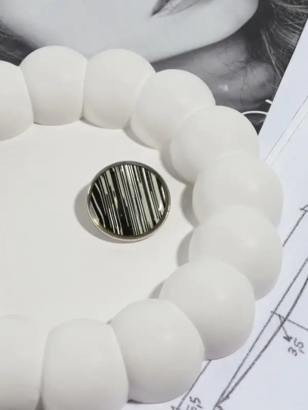 Пуговица металлическая на ножке &laquo;Рябь&raquo;, декоративная, d=25 мм, цвет чёрный, серебряный