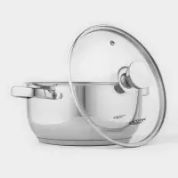 Кастрюля Катунь &laquo;Антея&raquo;, 4 л, d=22 см, с крышкой, капсульное дно, индукция, нержавеющая сталь, AISI - 201, хромированная