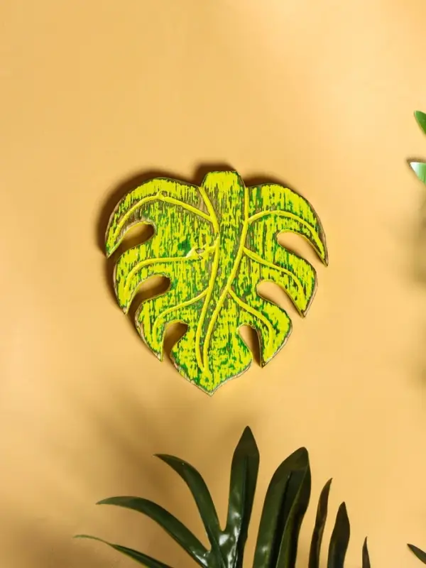 Панно &laquo;Лист&raquo;, 12&times;13&times;1 см, дерево, зелёное