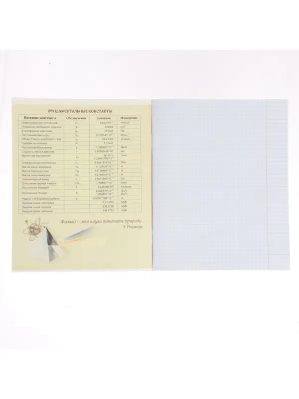 Предметная тетрадь по физике Calligrata &laquo;Пиксели&raquo;, 36 листов, в клетку, со справочным материалом, обложка из мелованного картона