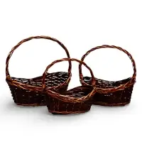 Набор корзин 3 шт, 41х31х12, 35х28х11, 31&times;23&times;9 см, лоза белый