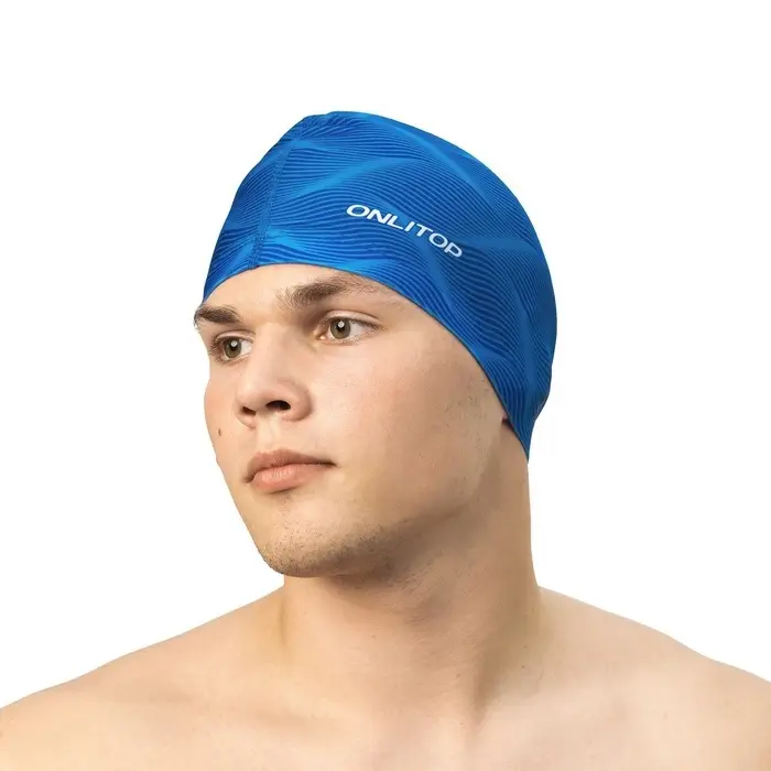 Шапочка для плавания мужская ONLYTOP Swim, тканевая, обхват 54-60 см