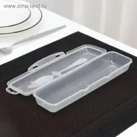 Футляр для столовых приборов Доляна, 24&times;7.5&times;3.8 см, прозрачный, рисунок МИКС