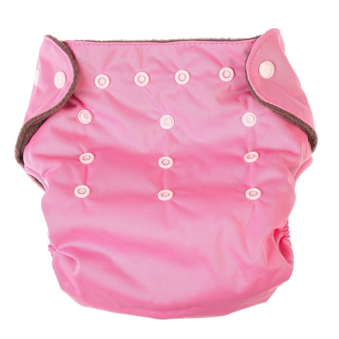 Многоразовый подгузник, угольно-бамбуковая ткань, 3-15 кг, цвет розовый, Крошка Я