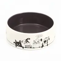 Миска &laquo;Весёлые котики&raquo;, 300 мл, 12.5&times;12.5&times;4.5 см, керамика, чёрная, белая