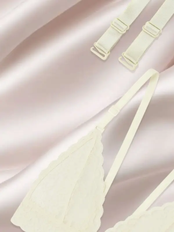 Лямки для бюстгальтера, текстильные, 1.5 см, 37 см, пара, цвет молочный