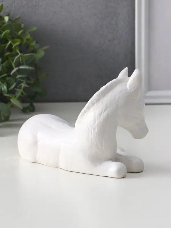 Фигура «Лошадь», 12.5×20×10 см, натуральный, гипс