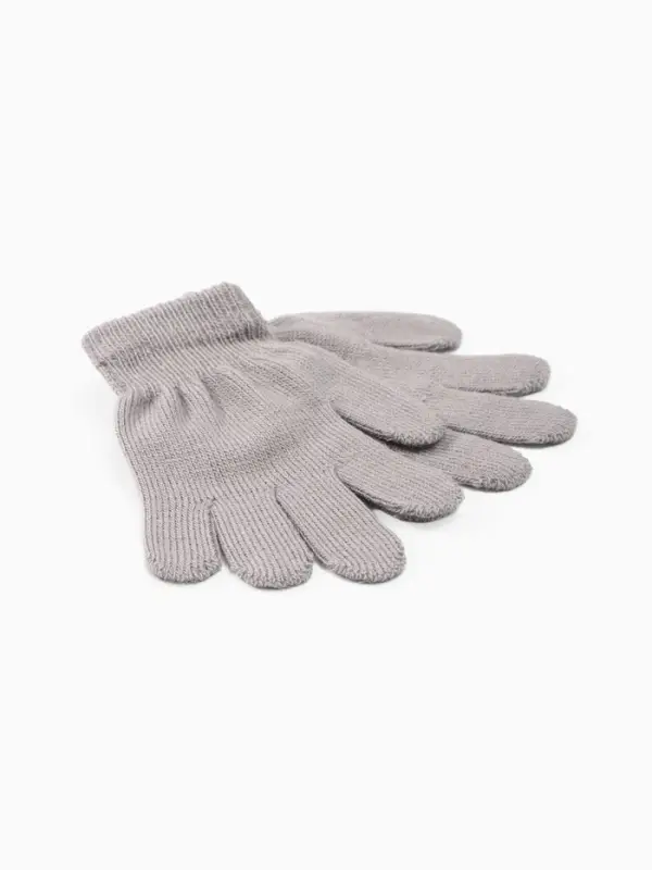 Перчатки детские MINAKU однолсойные, 14 см, цв.серый
