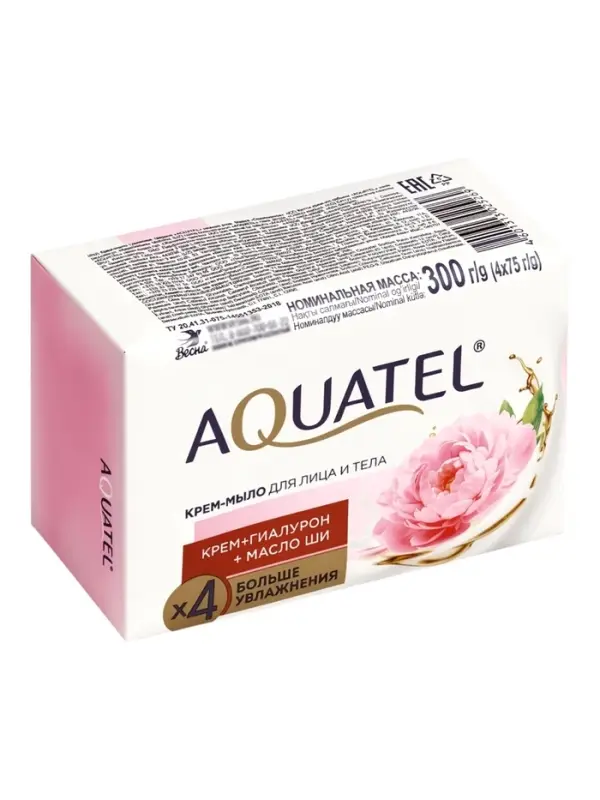Крем-мыло твердое Aquatel нежная роза, 4&times;75 г, 300 г
