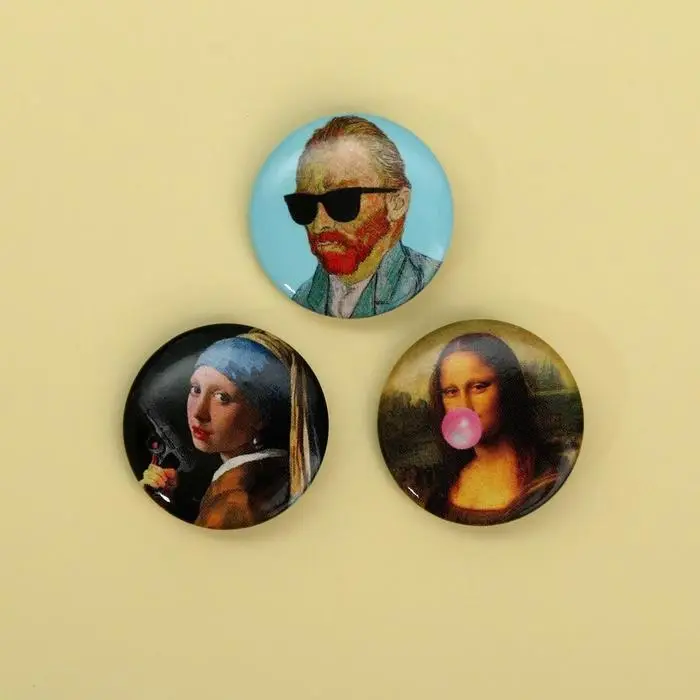 Значок закатной на открытке, набор Art F.R.I.E.N.D.S, d=25мм.