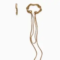 Серьги каффы &laquo;Водопад&raquo;, набор 2 шт. стразы, цвет золото