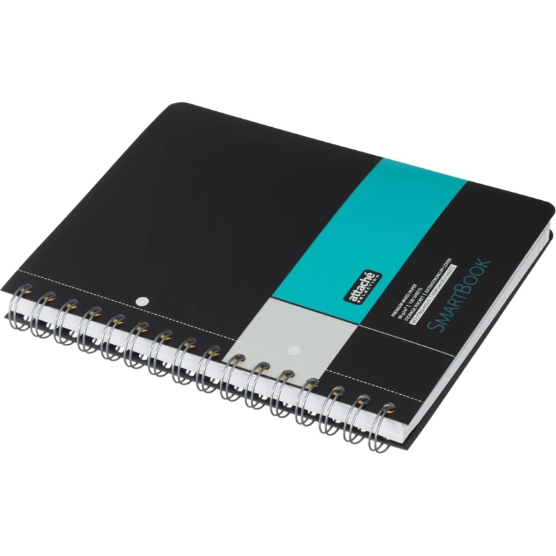 Бизнес-тетрадь SMARTBOOK А5 120л. клетка,спир,микроп,разд,карм,сер-бирюз