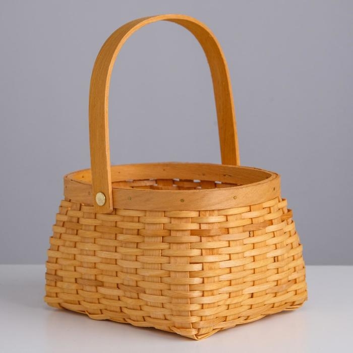 Корзина плетеная, секвойя, 17,5x15x11,5/23,5 см, медовый Корзина плетеная, секвойя, 17,5x15x11,5/23,5 см, медовый