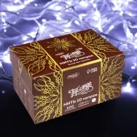 Гирлянда &laquo;Нить&raquo; 10 м, IP44, УМС, белая нить, 100 LED, свечение белое, 220 В