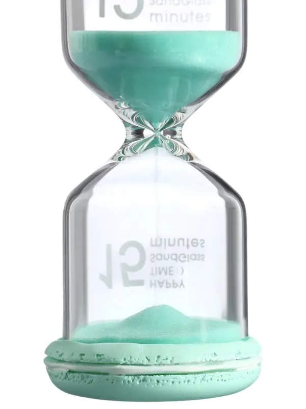 Часы песочные &laquo;Макарун&raquo;, на 15 минут, 4.4&times;9.8 см, бирюзовые
