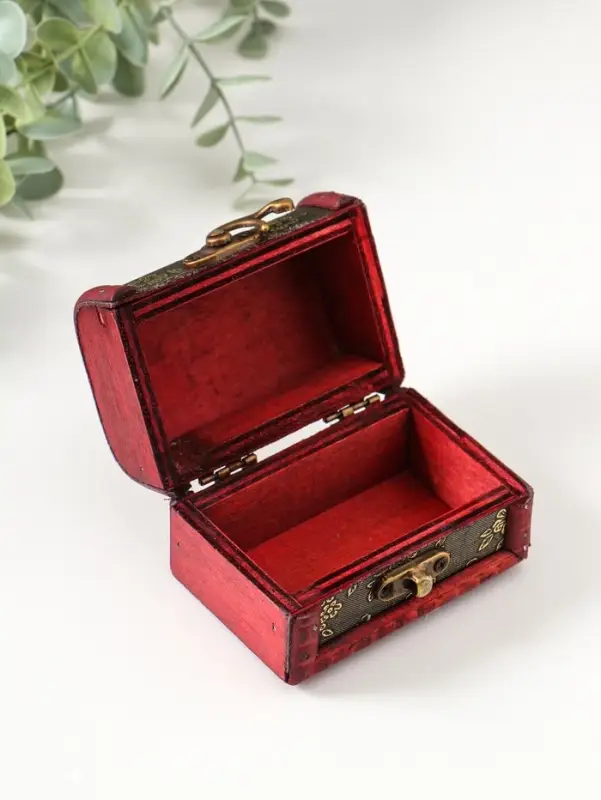 Шкатулка для украшений &laquo;Сундучок. Незабудки&raquo;, дерево, 6&times;5.8&times;8.4 см