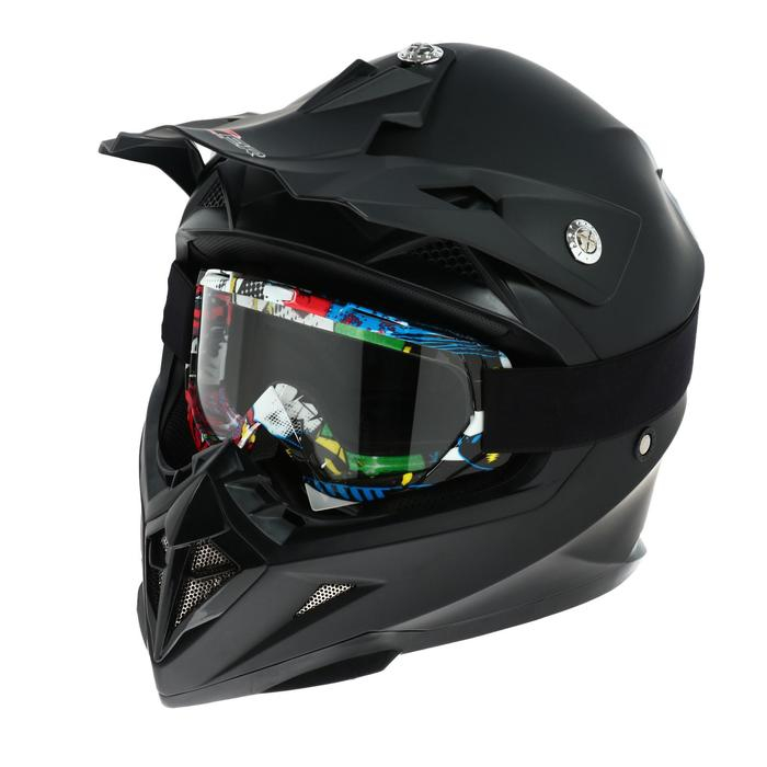 Очки-маска для езды на мототехнике, стекло прозрачное, бомбер, ОМ-28 Очки-маска для езды на мототехнике, стекло прозрачное, бомбер, ОМ-28