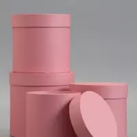 Набор шляпных коробок  4 в 1 "Пудра", 18 &times; 18 ‒14 &times; 14 см