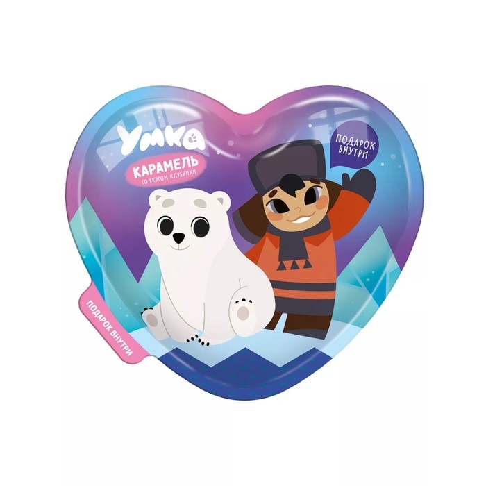 Карамель в пластиковом сердце с подарком «Умка», 15 г. Карамель в пластиковом сердце с подарком «Умка», 15 г.