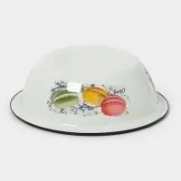 Миска эмалированная &laquo;Цветное печенье&raquo;, 1 л, белая