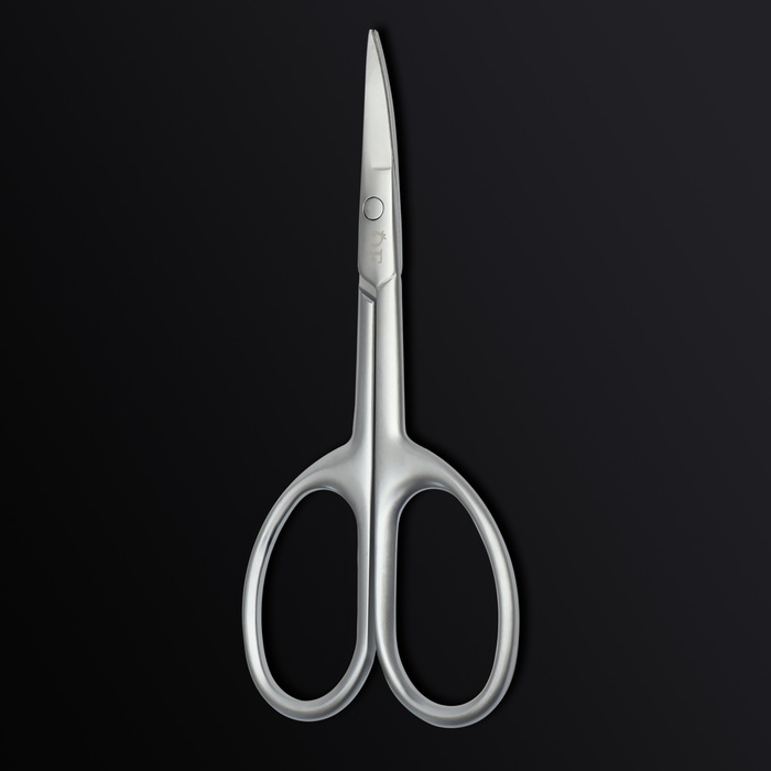 Ножницы маникюрные «Premium satin», узкие, загнутые, матовые, 9,6 см, цвет серебристый Ножницы маникюрные «Premium satin», узкие, загнутые, матовые, 9,6 см, цвет серебристый