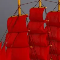 Сувенирная модель корабля &laquo;Флора&raquo;, борта чёрные с белой полосой, паруса алые, 32&times;6.5&times;31 см