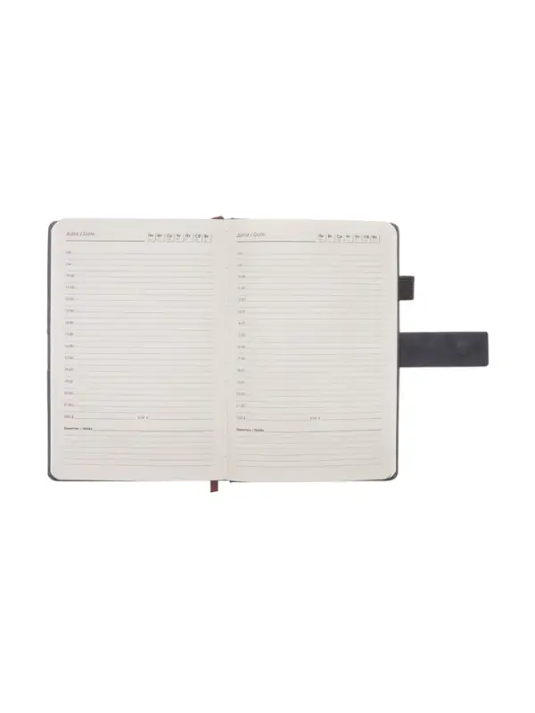 Ежедневник недатированный формат А5, с хлястиком, 128л, линия, пвх, Серый